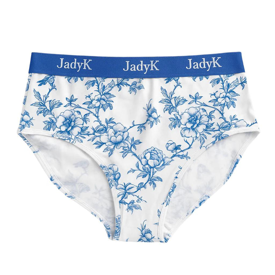 Arya DailyArmor™ Featuring Arya Curvelock™ Technology + AquaShield™ Protection Briefs Collection| Blue Floral | JadyK