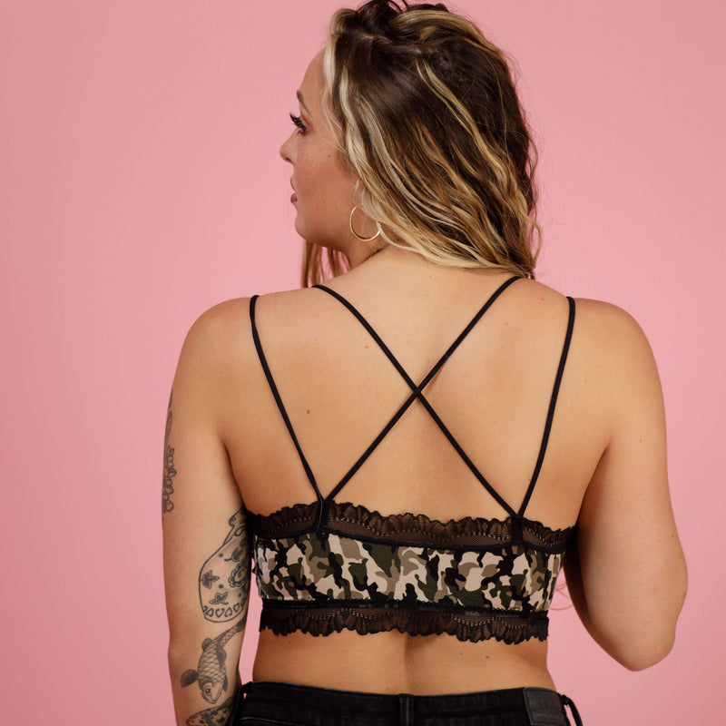 Camo Lace Up Bralette by Monse for $45