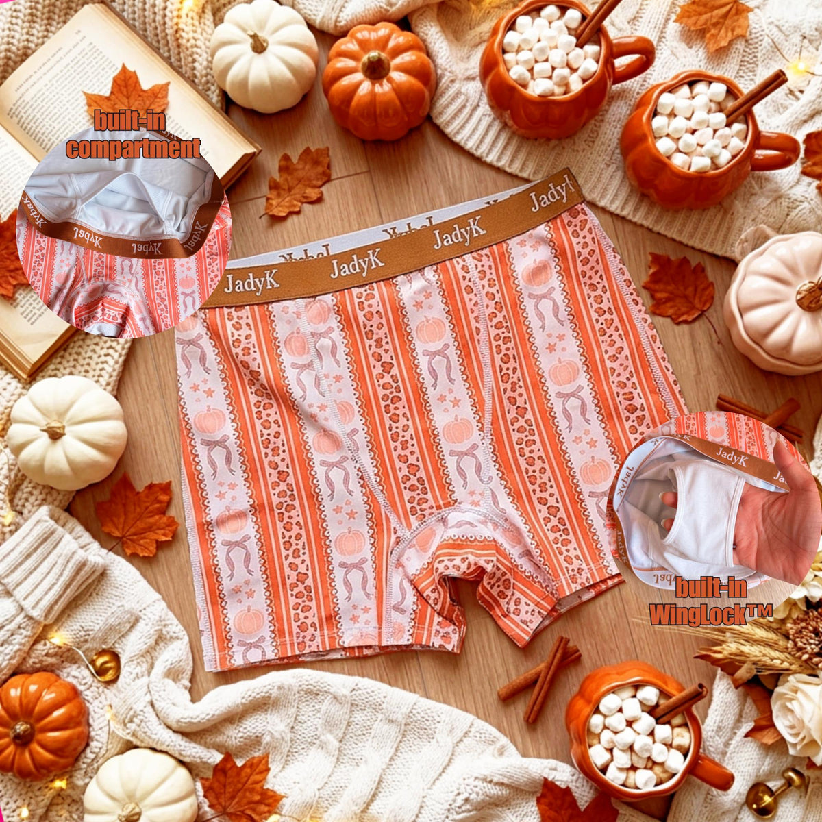 Harvest Keepsake™ Boxers | Arya DailyArmor™ VersaCore™ Featuring Comfort Compartment™ + WingLock™ Stabilizer boxer short Collection | JadyK