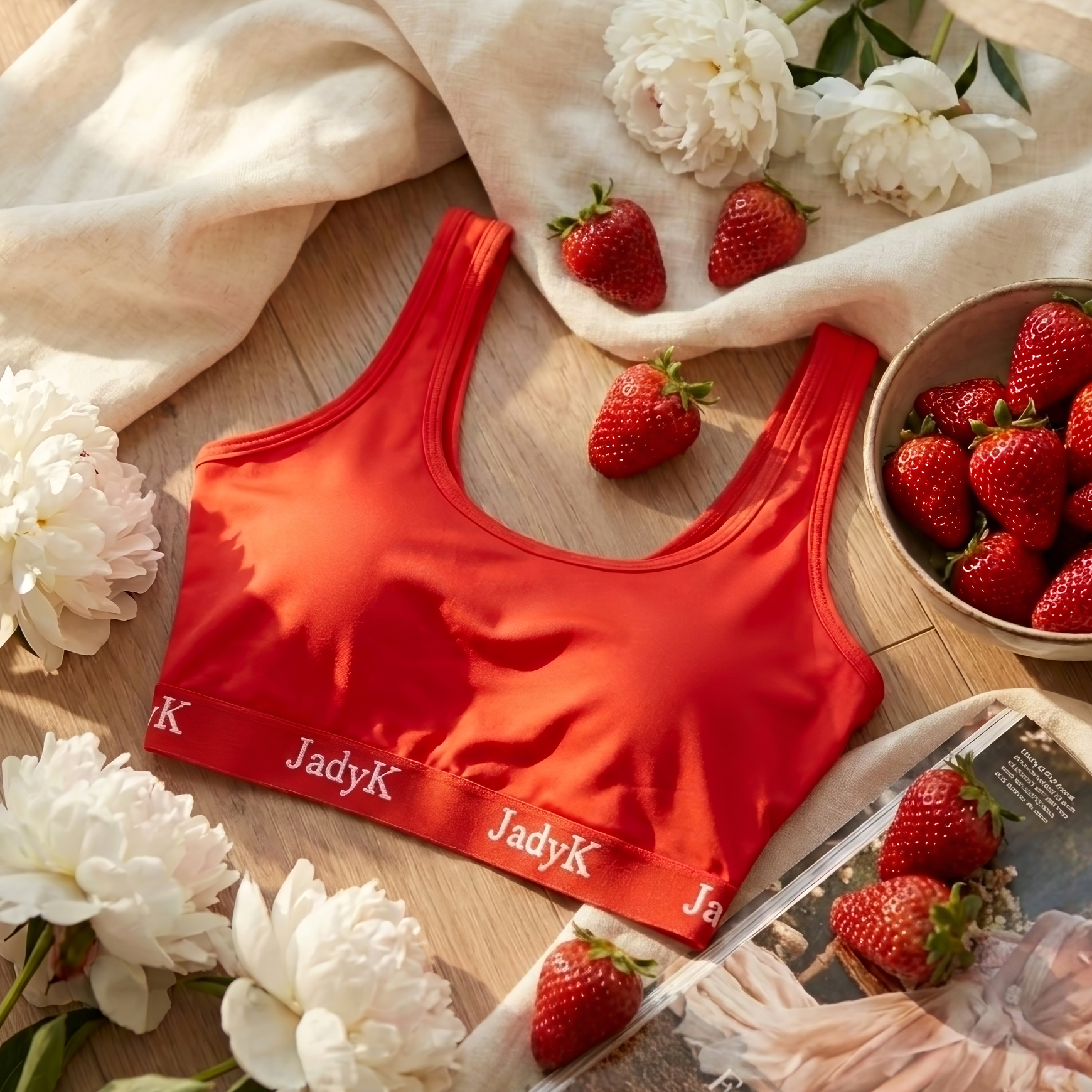 Arya Bralette with Helping Hands™ Padding | Red | JadyK By JadyK