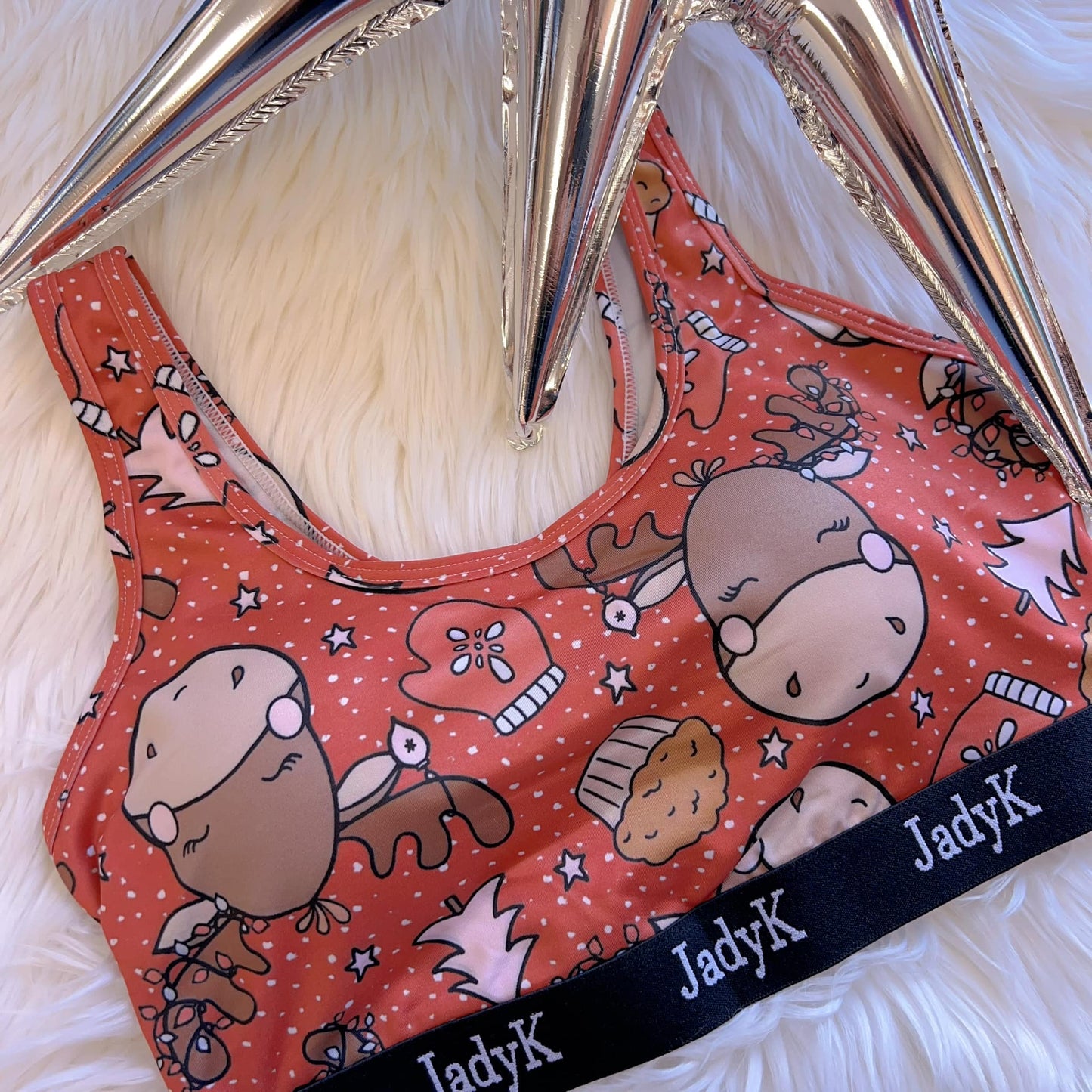 Arya Christmas Print Sport Bralette (Free) By JadyK