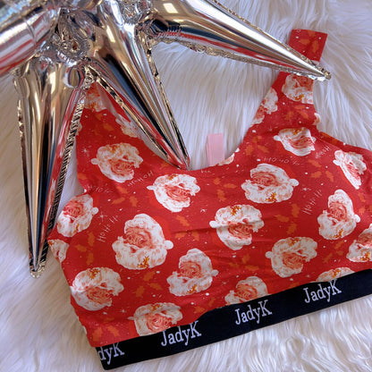 Arya Christmas Print Sport Bralette By JadyK