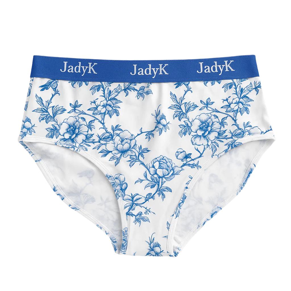 Arya DailyArmor™ Featuring Arya Curvelock™ Technology + AquaShield™ Protection Briefs Collection| Blue Floral | JadyK By JadyK