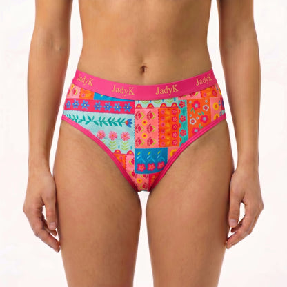 Arya DailyArmor™ Featuring Arya Curvelock™ Technology + AquaShield™ Protection Briefs Collection | Patchwork Petals | JadyK By JadyK