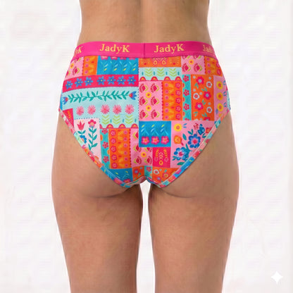Arya DailyArmor™ Featuring Arya Curvelock™ Technology + AquaShield™ Protection Briefs Collection | Patchwork Petals | JadyK By JadyK