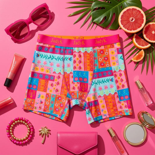 Arya Hip Hugging Boxers | Patchwork Petals | JadyK By JadyK