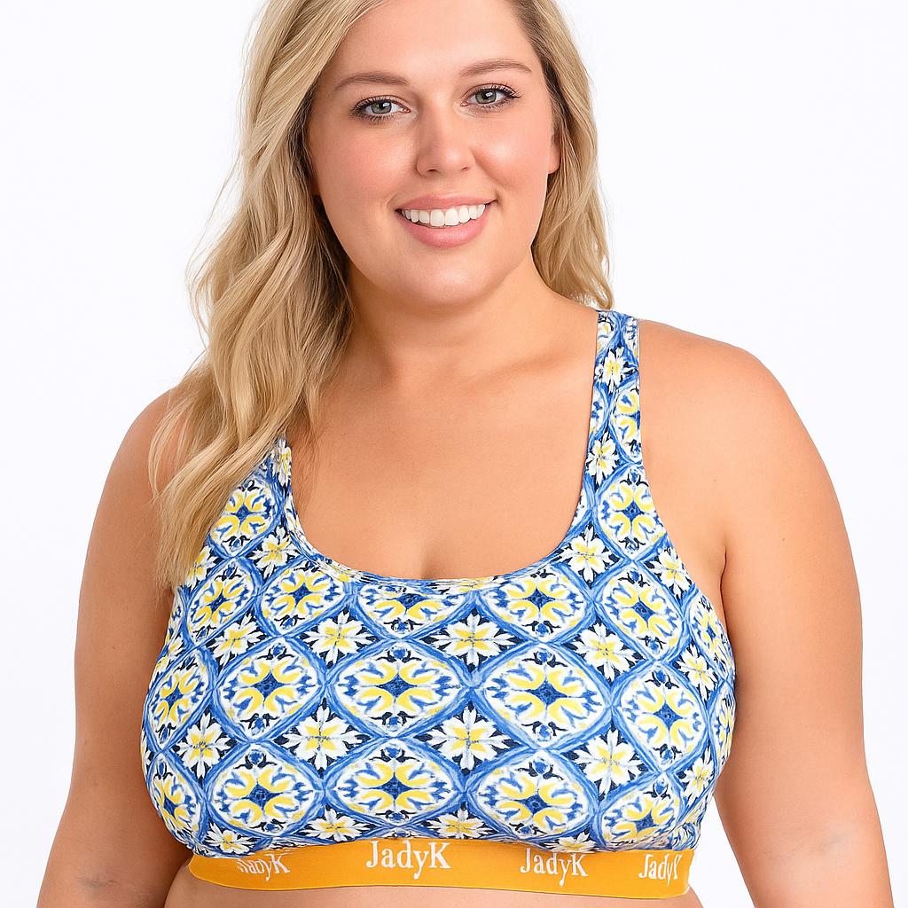 Arya Printed Bralette Collection | Blue Amalfi | JadyK By JadyK