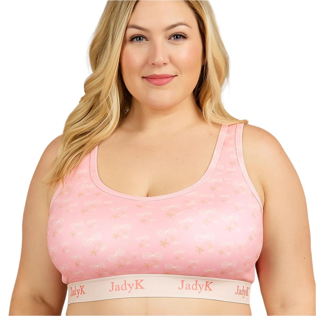 Arya Printed Bralette Collection | Pink Bows | JadyK By JadyK