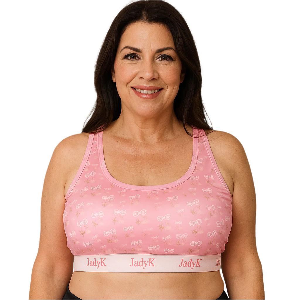 Arya Printed Bralette Collection | Pink Bows | JadyK By JadyK