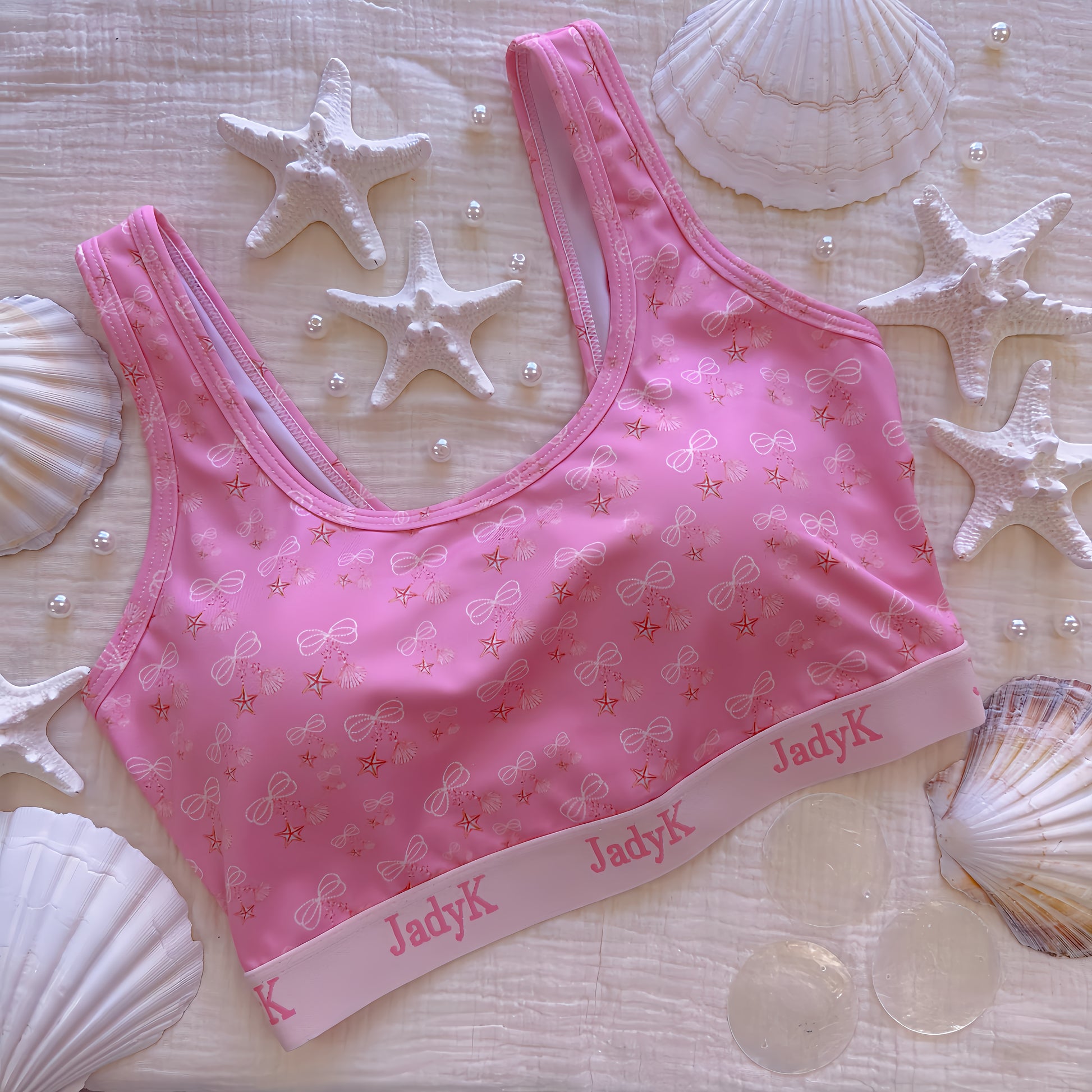 Arya Printed Bralette Collection | Pink Bows | JadyK By JadyK