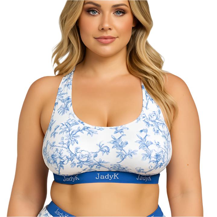 Arya Racerback Bralette | Blue Floral | JadyK By JadyK