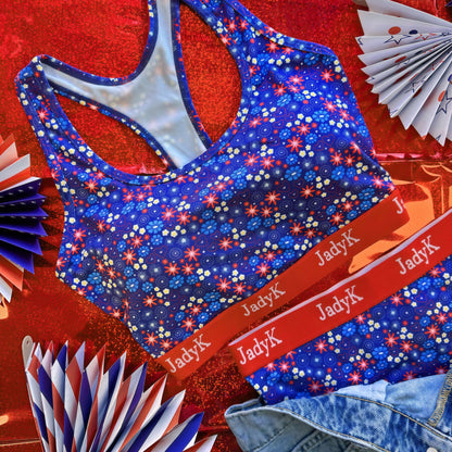 Arya Racerback DailyArmor™ Featuring Helping Hands™ Padding Technology + AquaShield™ Protection |Fireworks| JadyK By JadyK