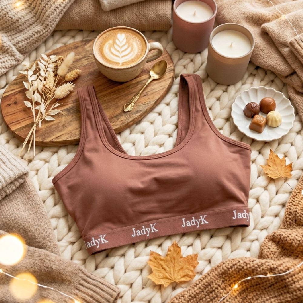 Arya Scoop Neck Bralette |Autumn Brown | DailyArmor™ Featuring Helping Hands™ Padding Technology + AquaShield™ Protection | JadyK By JadyK