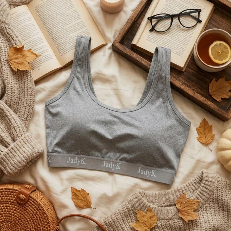 Arya Scoop Neck Bralette | Heather Gray | DailyArmor™ Featuring Helping Hands™ Padding Technology + AquaShield™ Protection | JadyK By JadyK