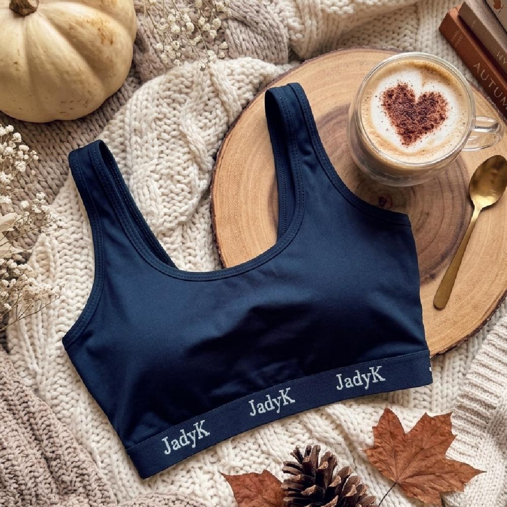Arya Scoop Neck Bralette | Navy Blue | DailyArmor™ Featuring Helping Hands™ Padding Technology + AquaShield™ Protection | JadyK By JadyK
