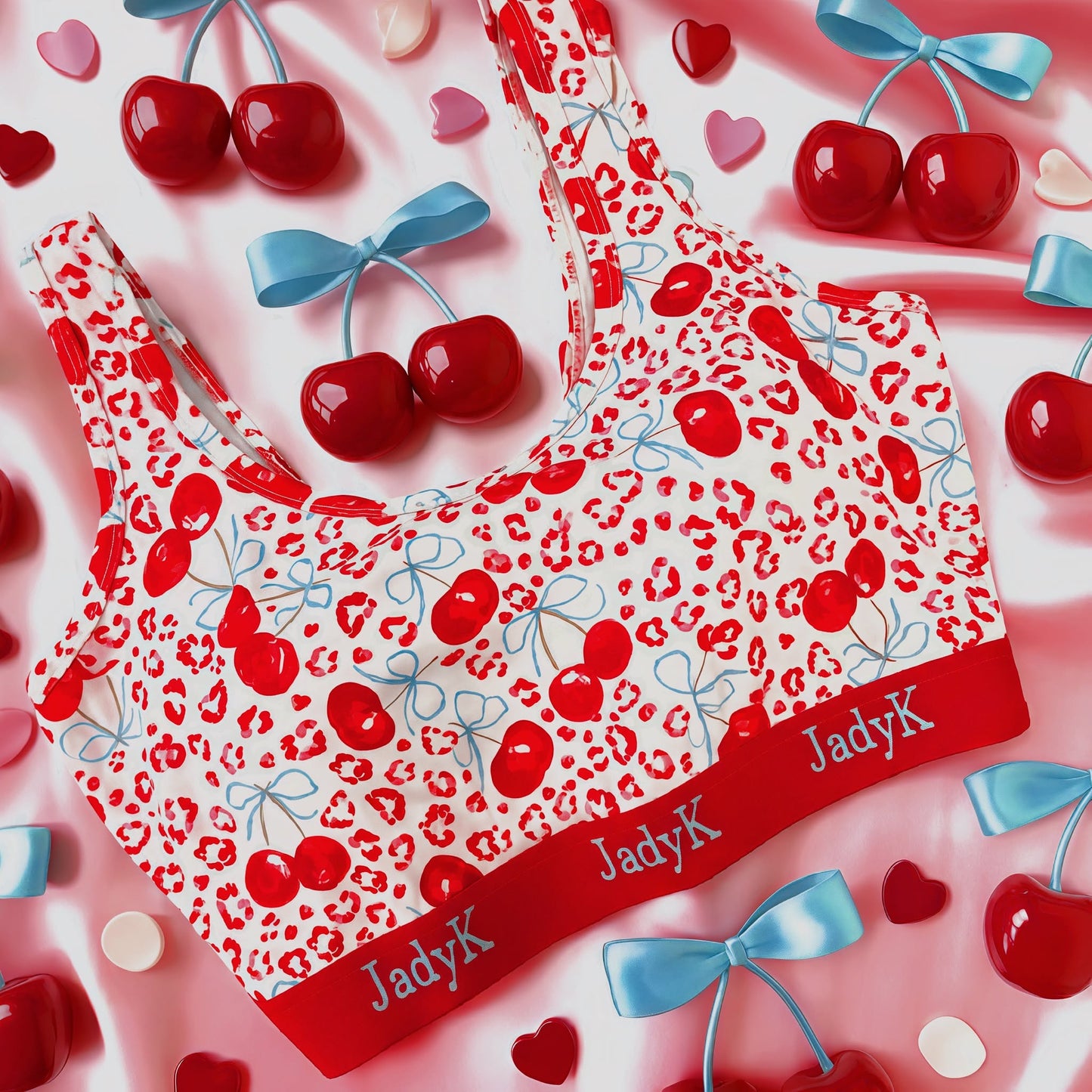 Arya Scoopneck DailyArmor™ Featuring Helping Hands™ Padding Technology + AquaShield™ Protection |Leopard Cherries| JadyK By JadyK