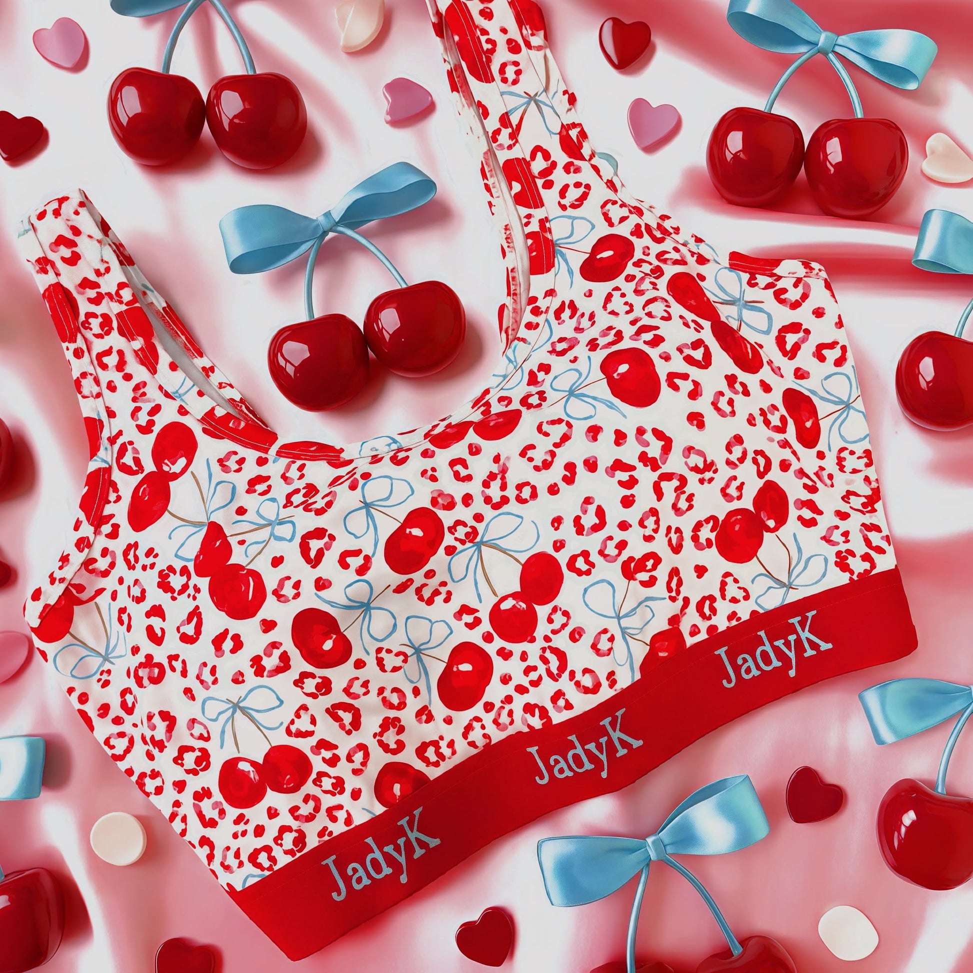 Arya Scoopneck DailyArmor™ Featuring Helping Hands™ Padding Technology + AquaShield™ Protection |Leopard Cherries| JadyK By JadyK