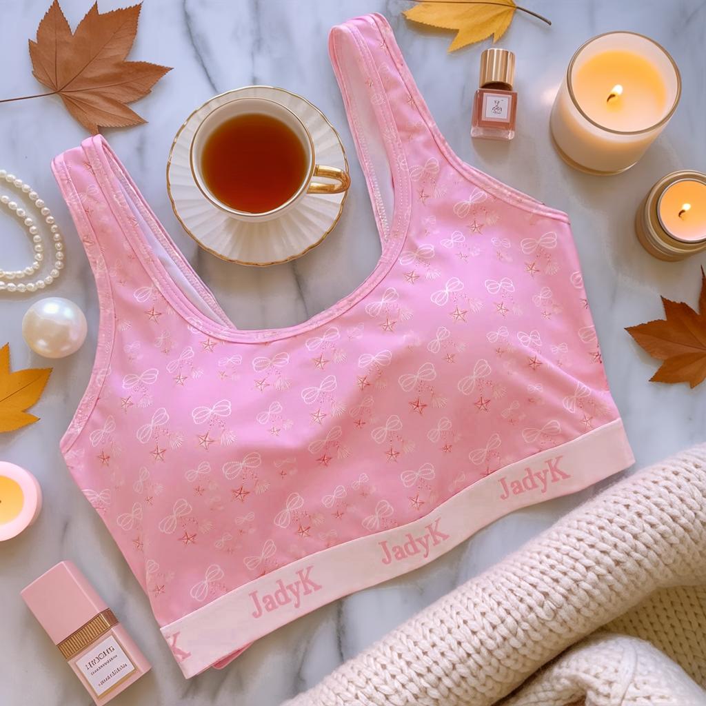 Arya Scoopneck DailyArmor™ Featuring Helping Hands™ Padding Technology + AquaShield™ Protection |Pink Bows| JadyK By JadyK