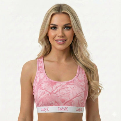 Arya Scoopneck DailyArmor™ Featuring Helping Hands™ Padding Technology + AquaShield™ Protection |Pink Camo| JadyK By JadyK