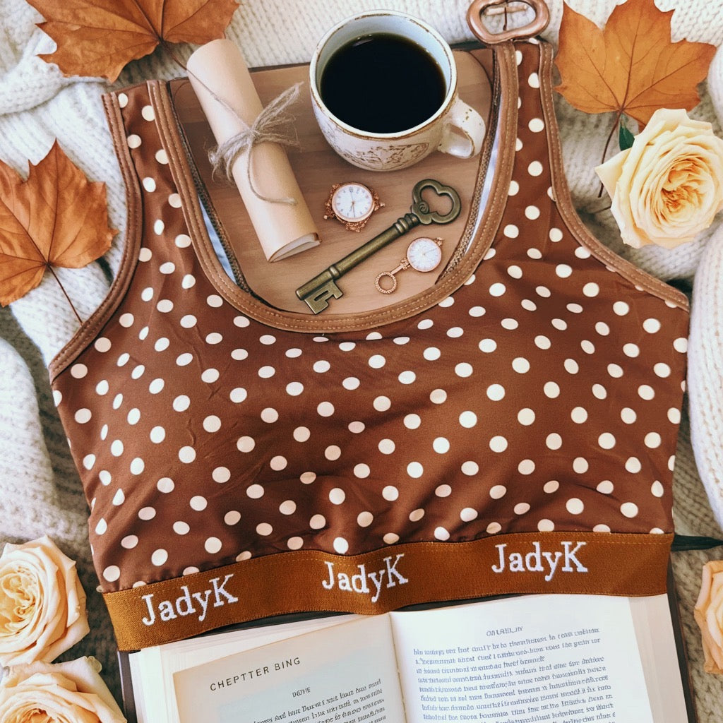 Arya Scoopneck DailyArmor™ Featuring Helping Hands™ Padding Technology + AquaShield™ Protection |Polka Dot| JadyK By JadyK