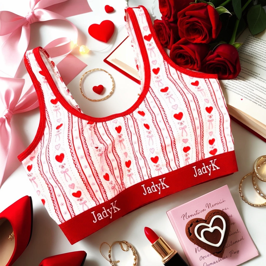 Arya Scoopneck DailyArmor™ Featuring Helping Hands™ Padding Technology + AquaShield™ Protection |Vintage Hearts| JadyK By JadyK