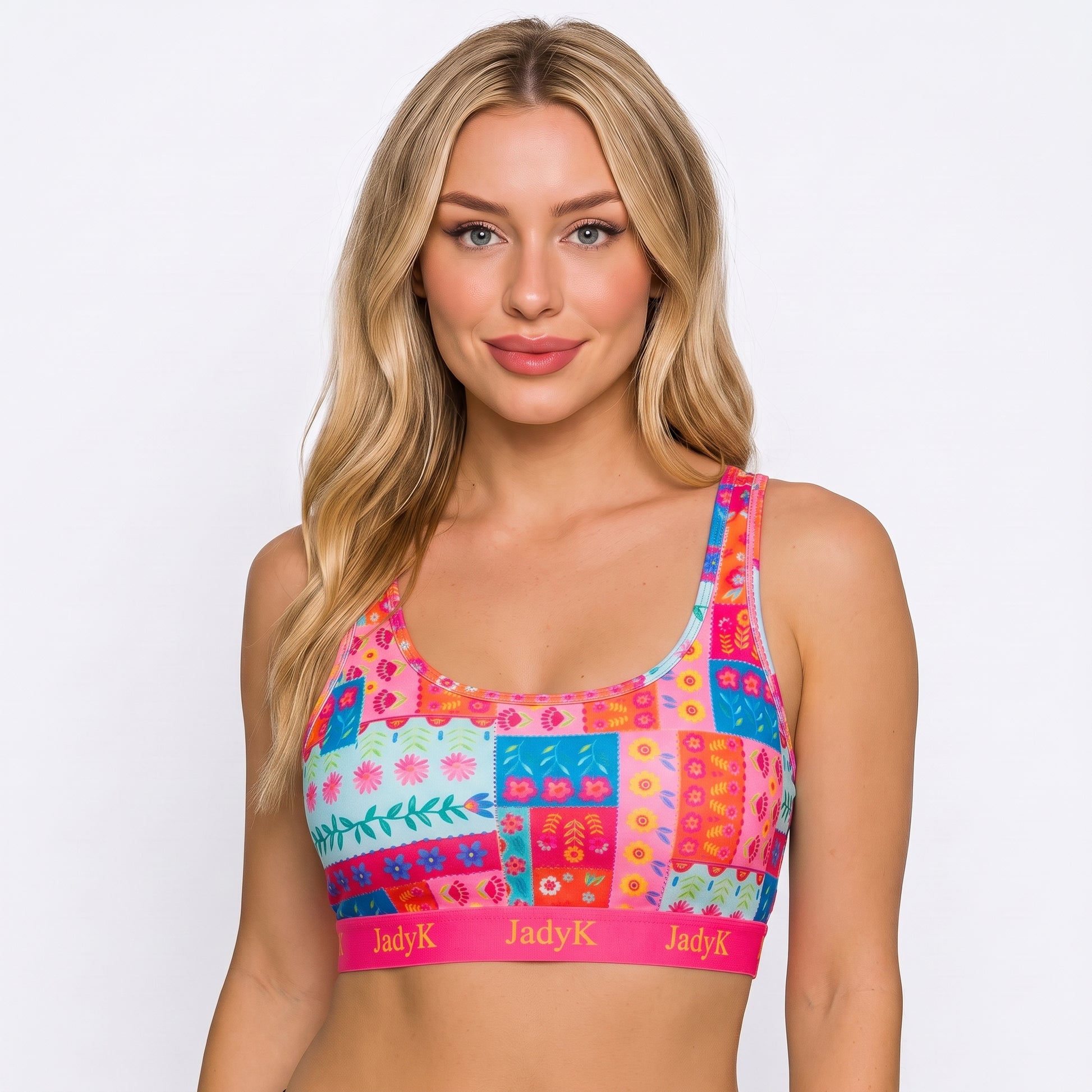 Arya Triple Cross DailyArmor™ Featuring Helping Hands™ Padding Technology + AquaShield™ Protection | Patchwork Petals | JadyK By JadyK