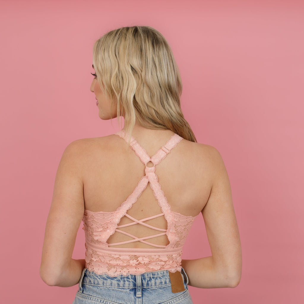 JadyK Emmy Double-Strap Lace Detail Bralette – Perfect Little Peach