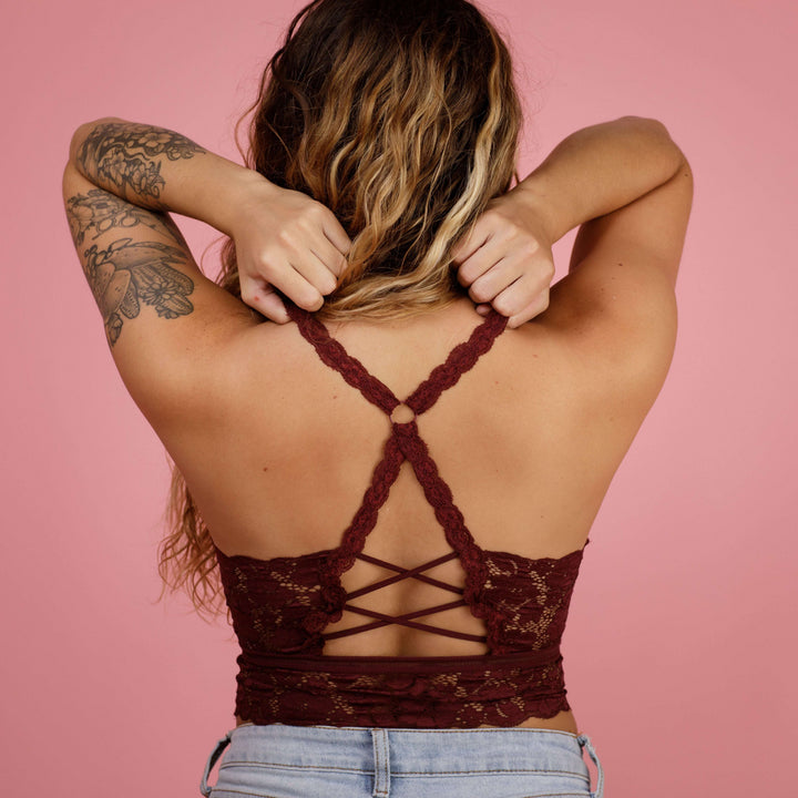 JadyK Juliette Full Size Crisscross Lace Bralette main image 1