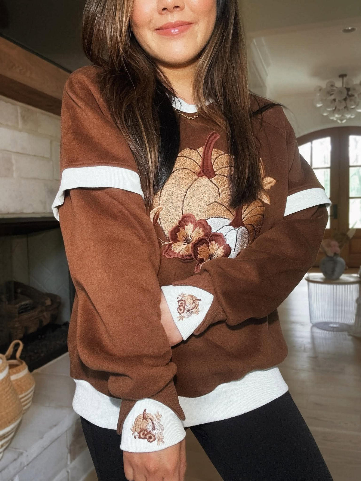 Pretty Harvest Bloom™ LayerPop™ Duo Cuff Sweatshirt By JadyK