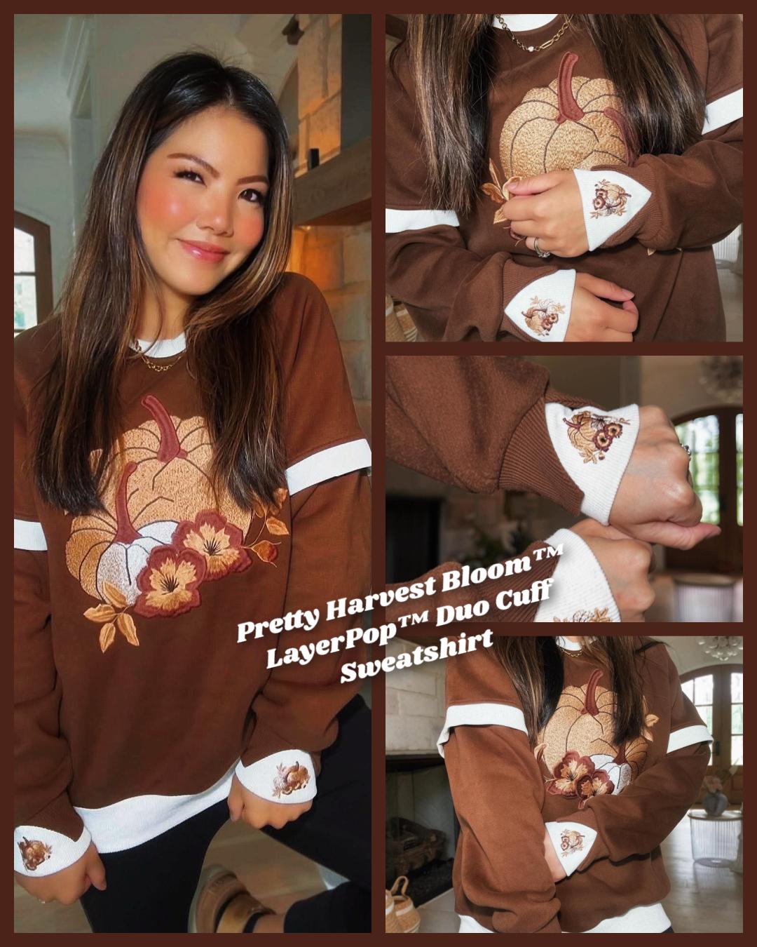 Pretty Harvest Bloom™ LayerPop™ Duo Cuff Sweatshirt By JadyK