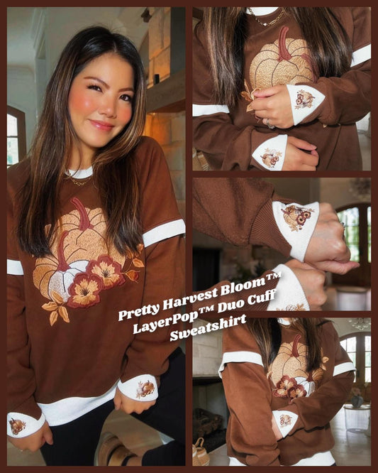 Pretty Harvest Bloom™ LayerPop™ Duo Cuff Sweatshirt By JadyK