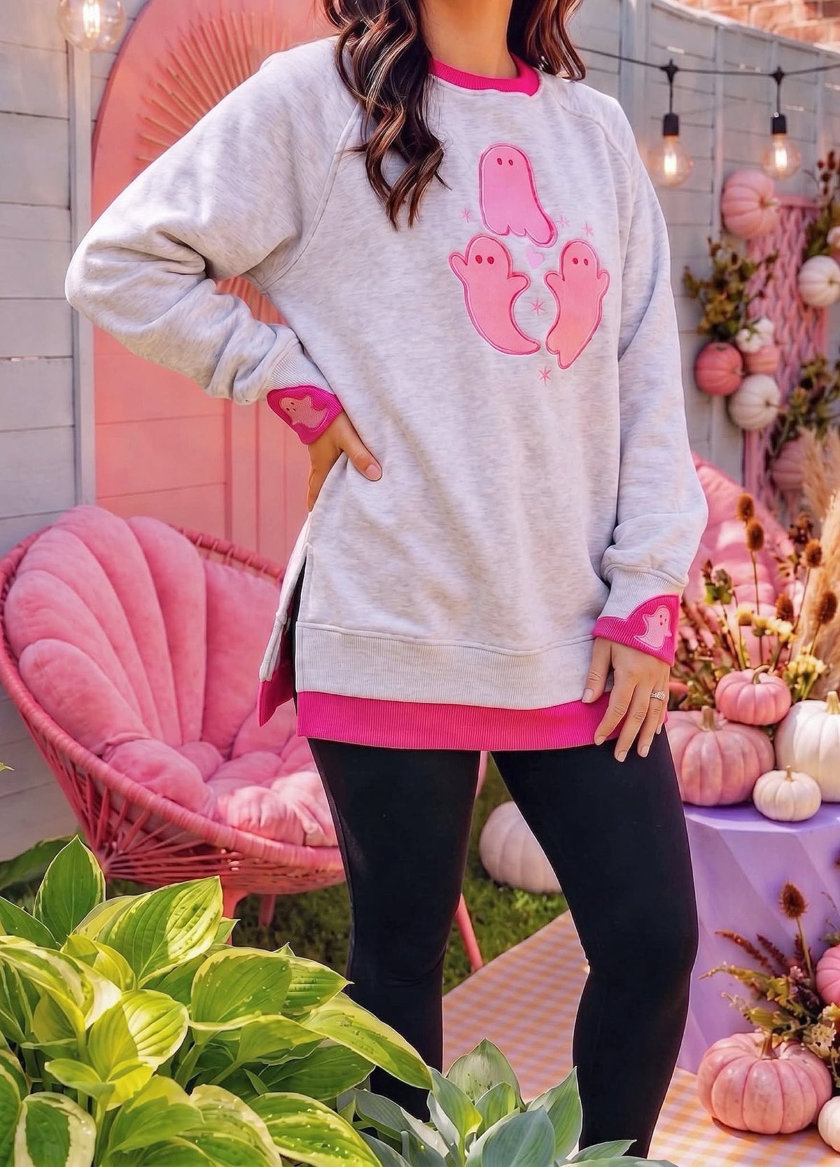 Pretty Little Ghosts LayerPop™ Double Cuffs Sweatshirt By JadyK