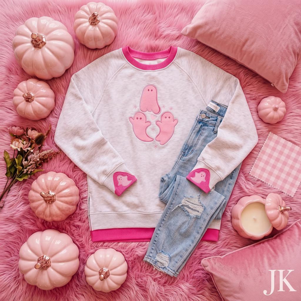 Pretty Little Ghosts LayerPop™ Double Cuffs Sweatshirt By JadyK