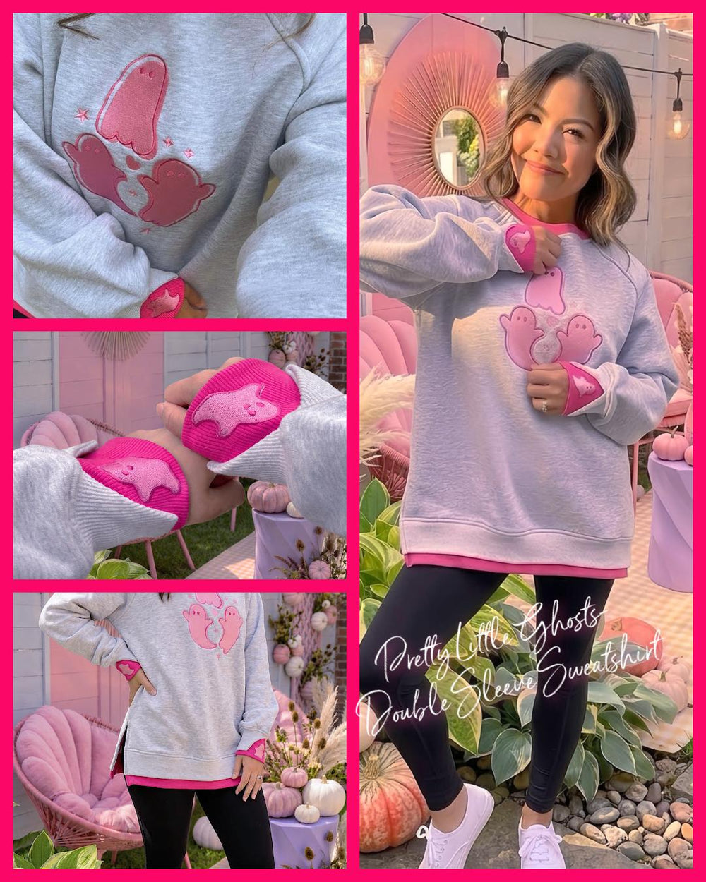 Pretty Little Ghosts LayerPop™ Double Cuffs Sweatshirt By JadyK