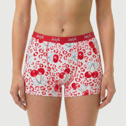 Arya Hip Hugging Boxer Shorts |Leopard Cherry| JadyK