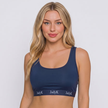 Arya Scoop Neck Bralette | Navy Blue | DailyArmor™ Featuring Helping Hands™ Padding Technology + AquaShield™ Protection | JadyK