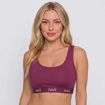 Arya Scoop Neck Bralette | Merlot Red | DailyArmor™ Featuring Helping Hands™ Padding Technology + AquaShield™ Protection | JadyK