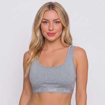 Arya Scoop Neck Bralette | Heather Gray | DailyArmor™ Featuring Helping Hands™ Padding Technology + AquaShield™ Protection | JadyK